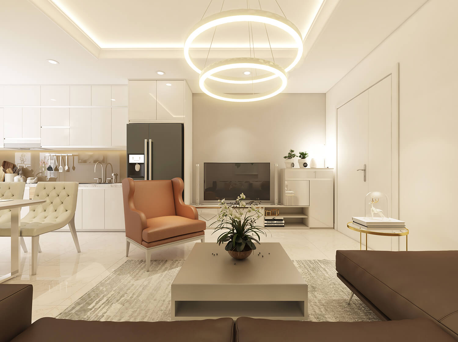 Phòng khách và bếp