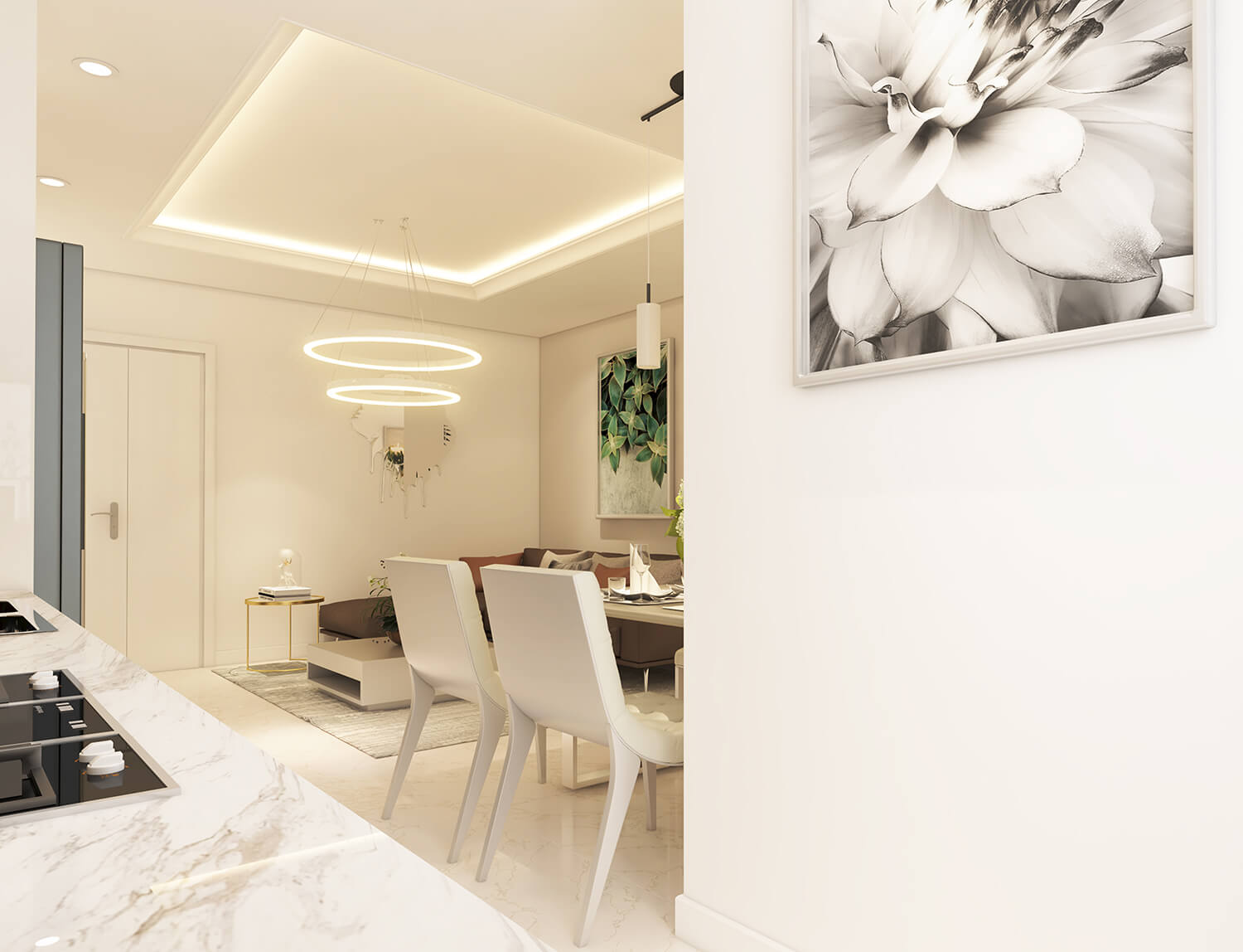 Phòng khách và bếp